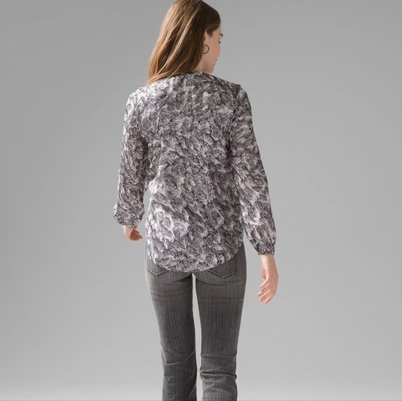 NWT, WHBM Blouse, Gray/Silver/Black/White, Size 2 - Picture 11 of 13